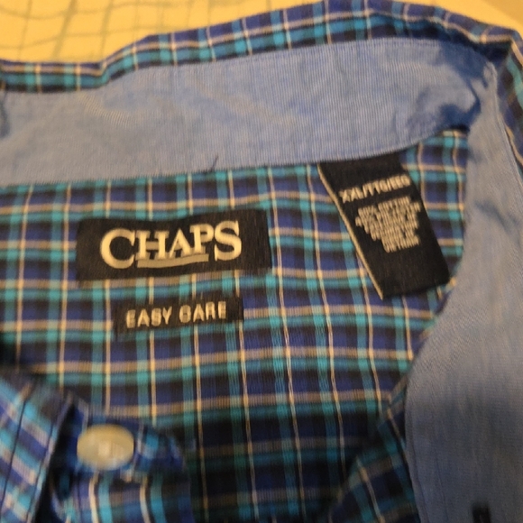 Chaps Other - Chaps Navy and Light Blue Plaid Shirt